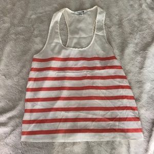 Slamon and white striped top